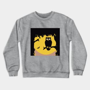 Halloween Owl with a Full Moon Crewneck Sweatshirt